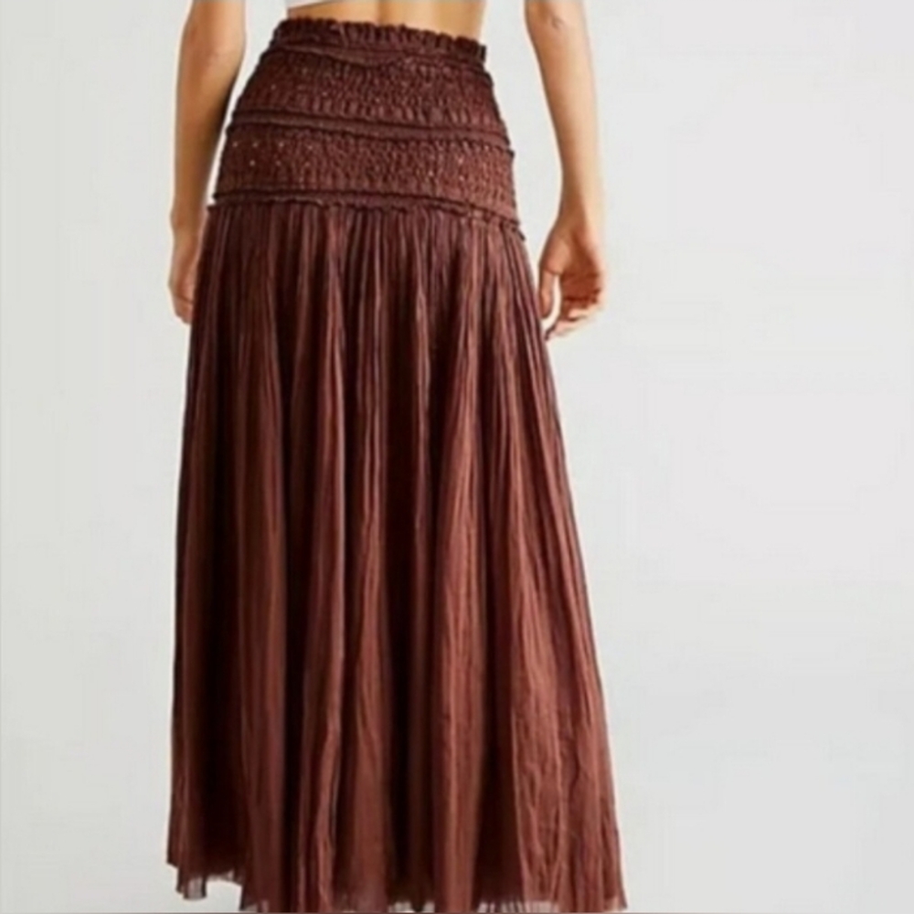 Free People Deep Brown Maxi Skirt